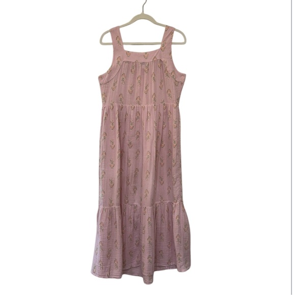 Wonderly Pink Floral Cotton Gauze Tiered Maxi Dress - Picture 5 of 10